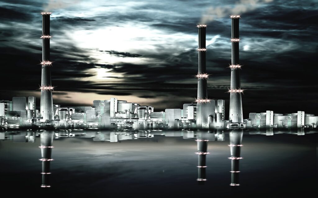 Panorama, industry, factory, chimney, industrial plant, environmental pollution, industrial building, environmental protection, nature, smoke, factory building, technology, plant, pollution, power plant, stole, waste incineration, energy generation, electricity, power generation, energy, environment, brown coal, architecture